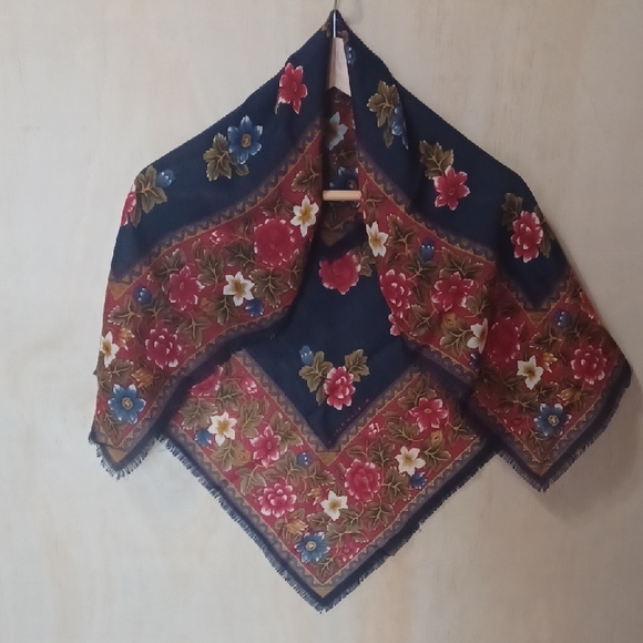 Morgan Taylor Floral Square Scarf - Picture 1 of 17